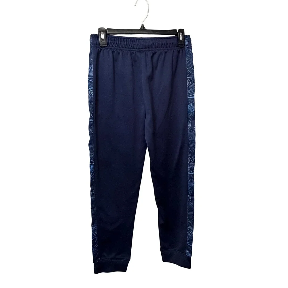 The Childrens Place Sport Boys XL 14 Navy Blue Marble Stripe Fleece Joggers